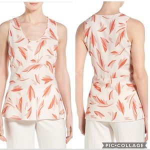 EUC Classiques Entier U neck Print Silk Shell Top